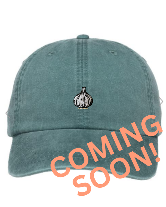 Embroidered Garlic Dad Hat - Aqua
