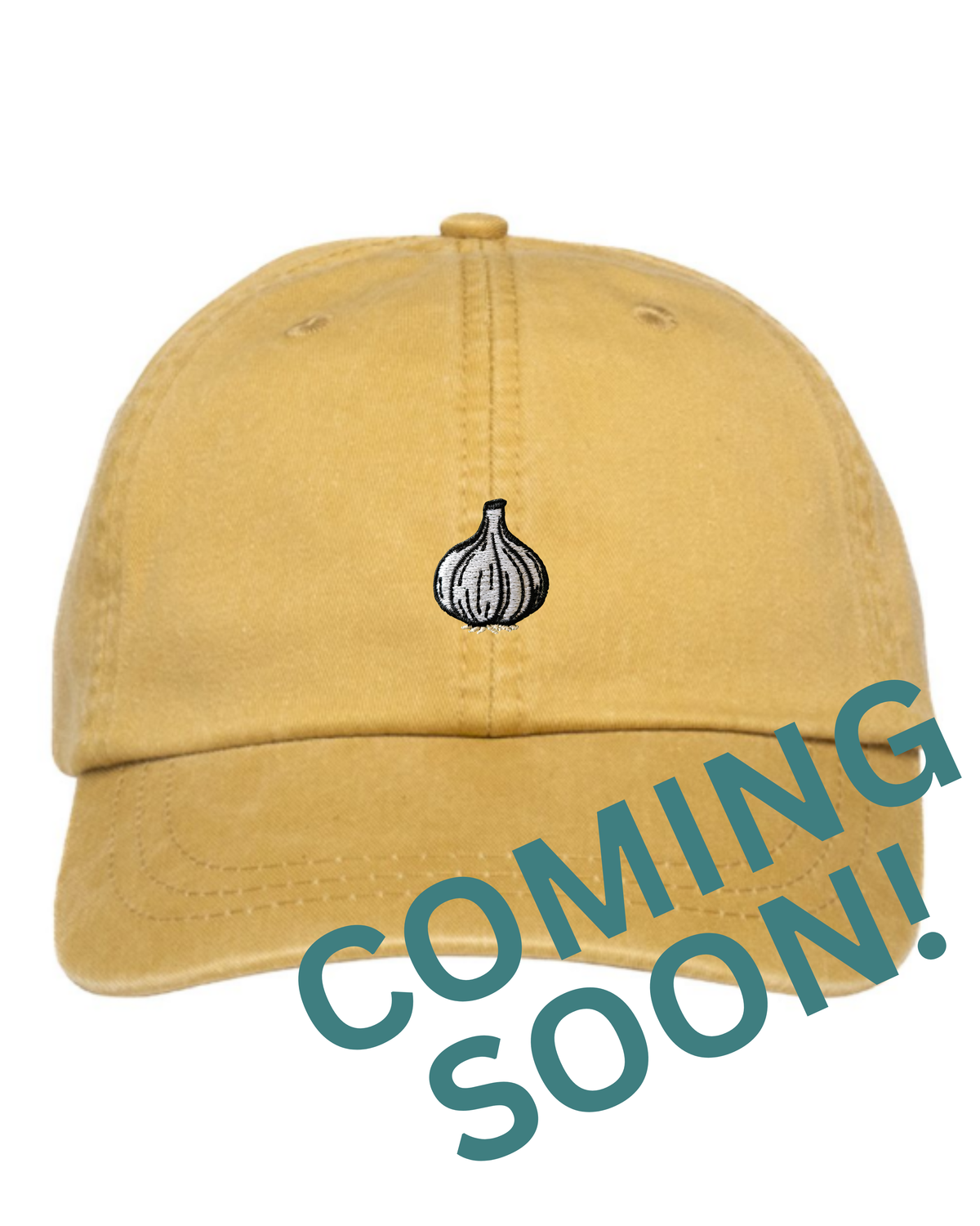 Embroidered Garlic Dad Hat - Marigold