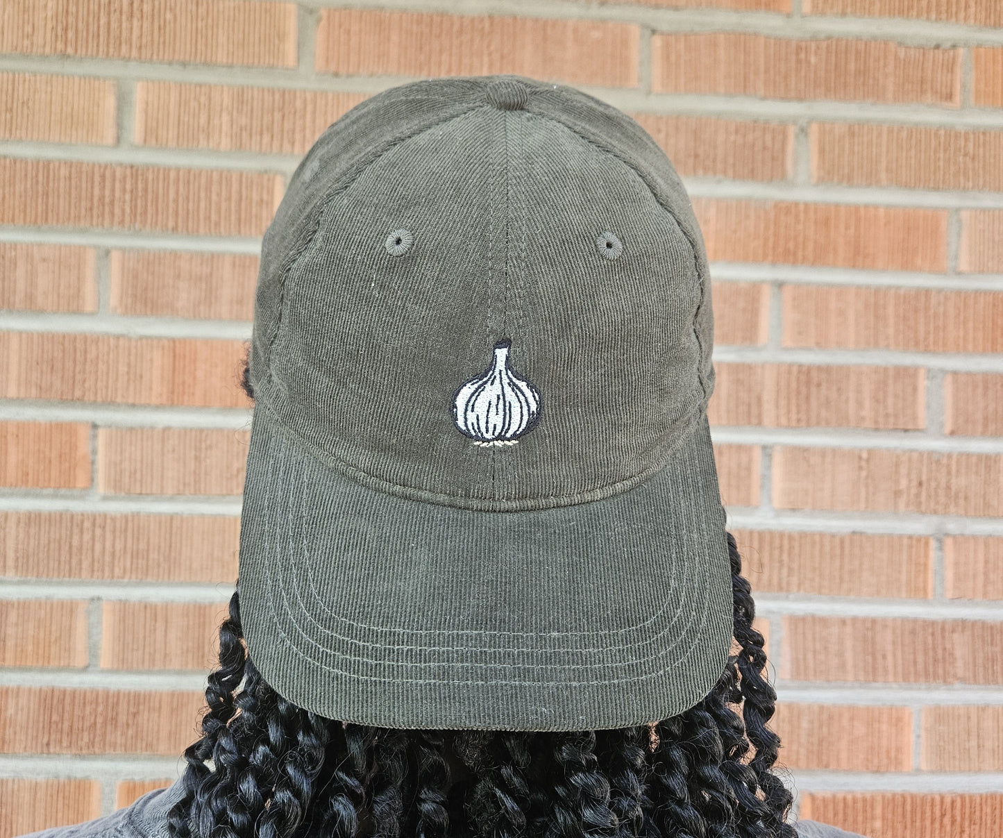 Corduroy Embroidered Garlic Dad Hat