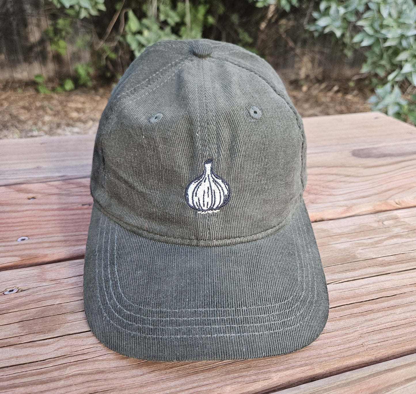 Corduroy Embroidered Garlic Dad Hat